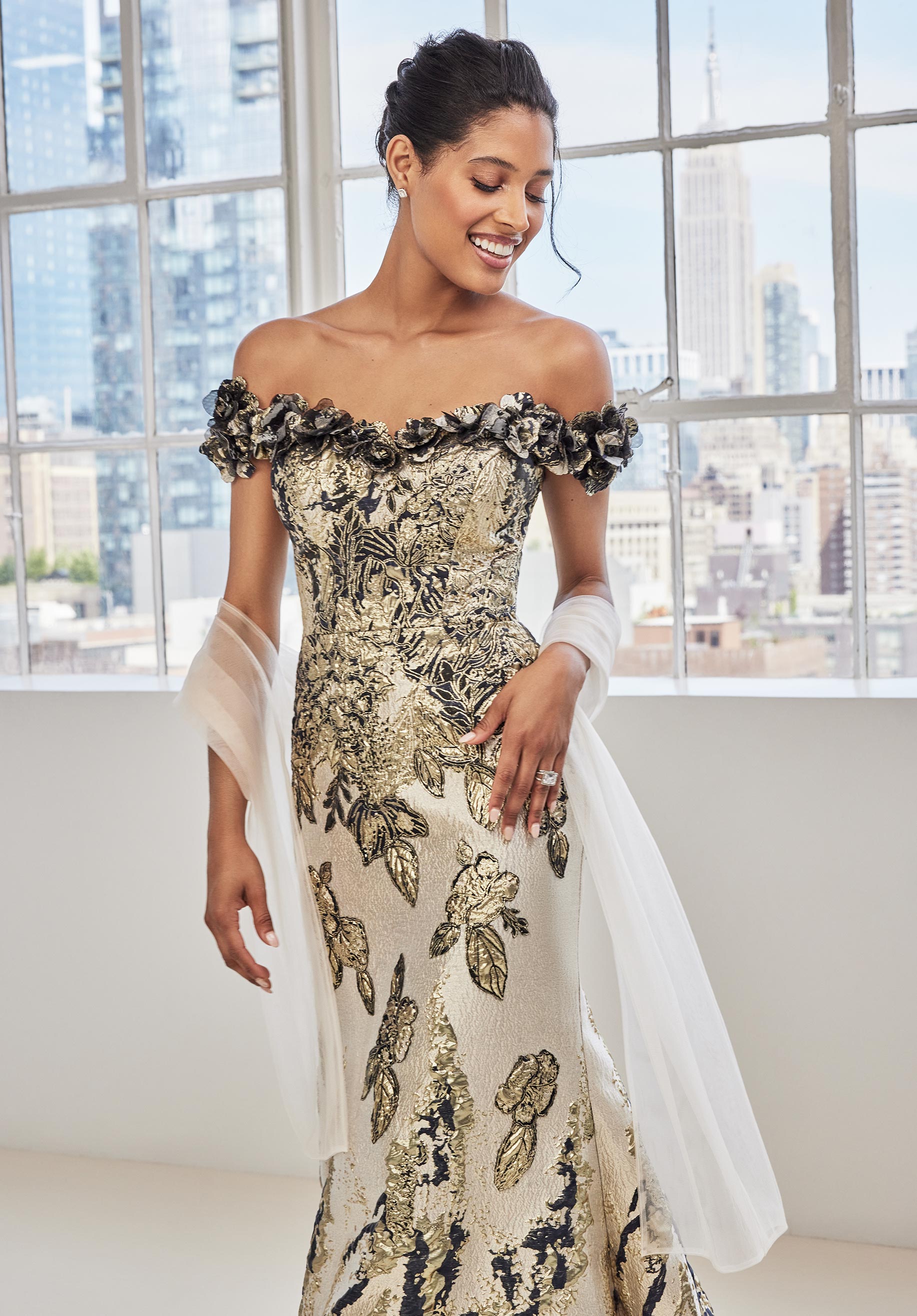 Formal Dresses Long Mermaid Metallic Formal Dress Midnight/Gold