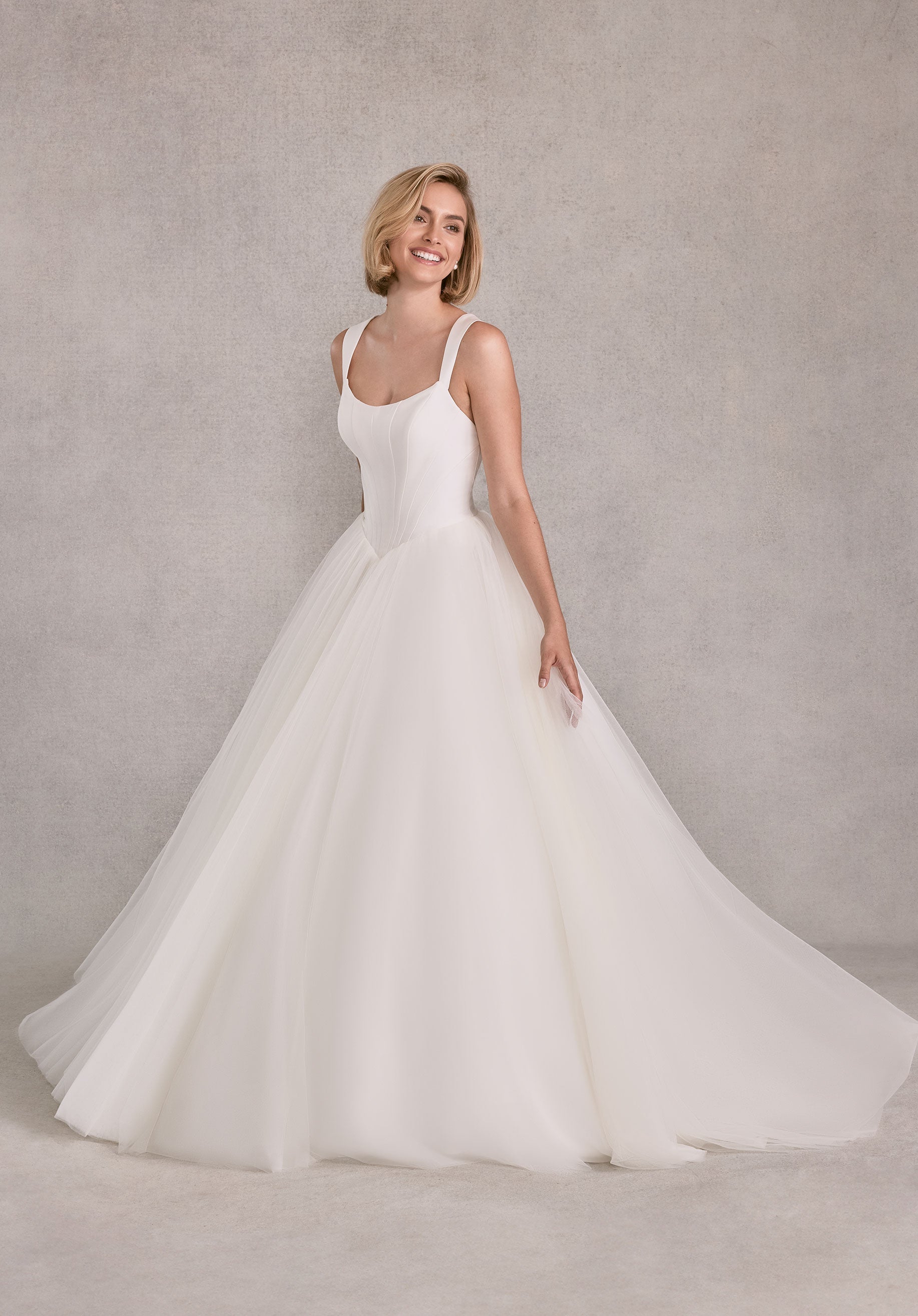 Wedding Dresses Simple Long Ball Gown Corset Wedding Dress Ivory