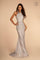 Prom Long Beaded Open Back Evening Dress - The Dress Outlet Elizabeth K