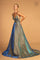 Prom Long Dress Spaghetti Strap Metallic Ball Gown - The Dress Outlet Elizabeth K