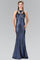 Prom Long Formal Halter Neck Beaded Evening Dress - The Dress Outlet Elizabeth K