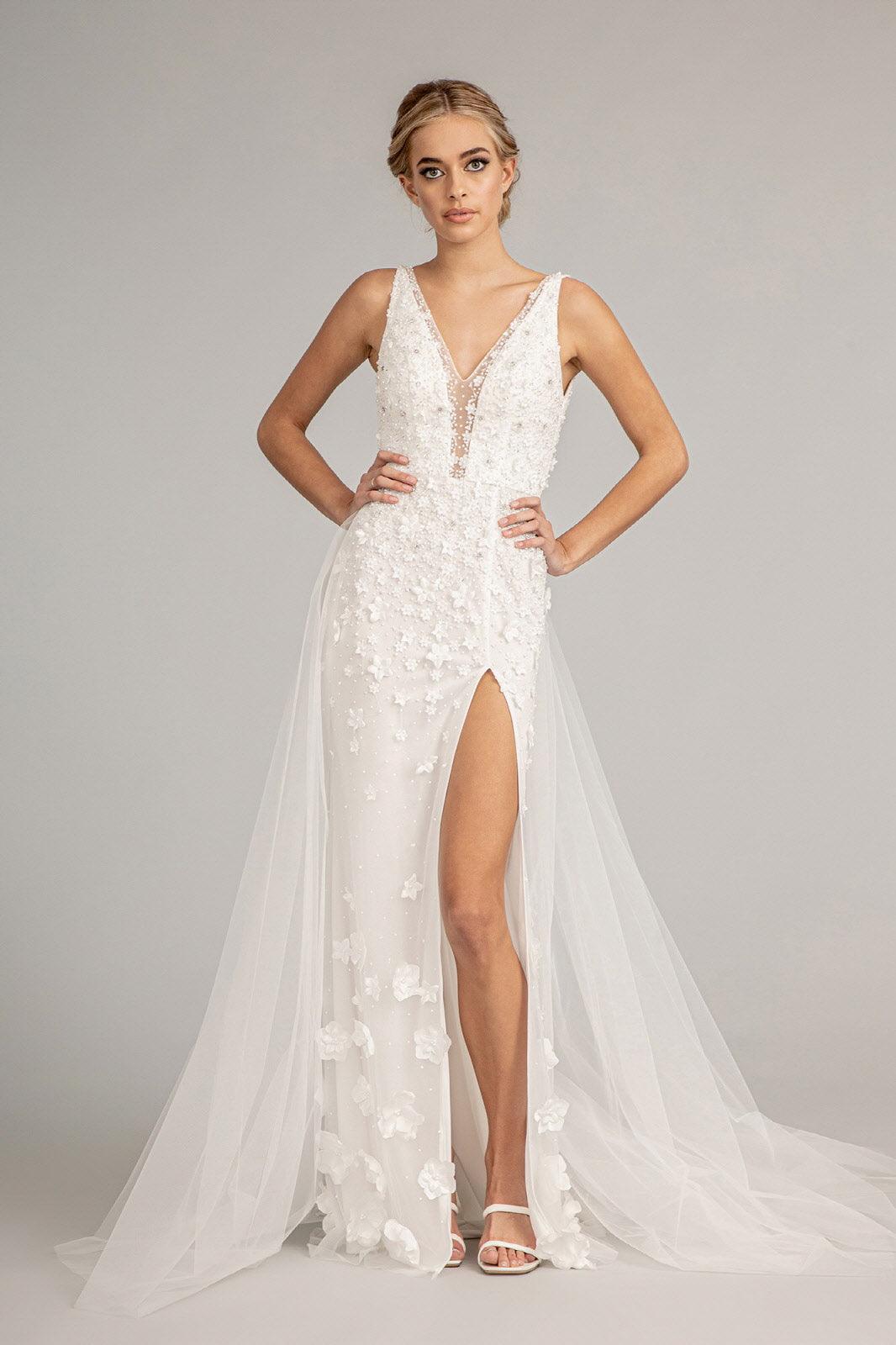 Prom Long Sleeveless Formal Mesh Mermaid Gown - The Dress Outlet
