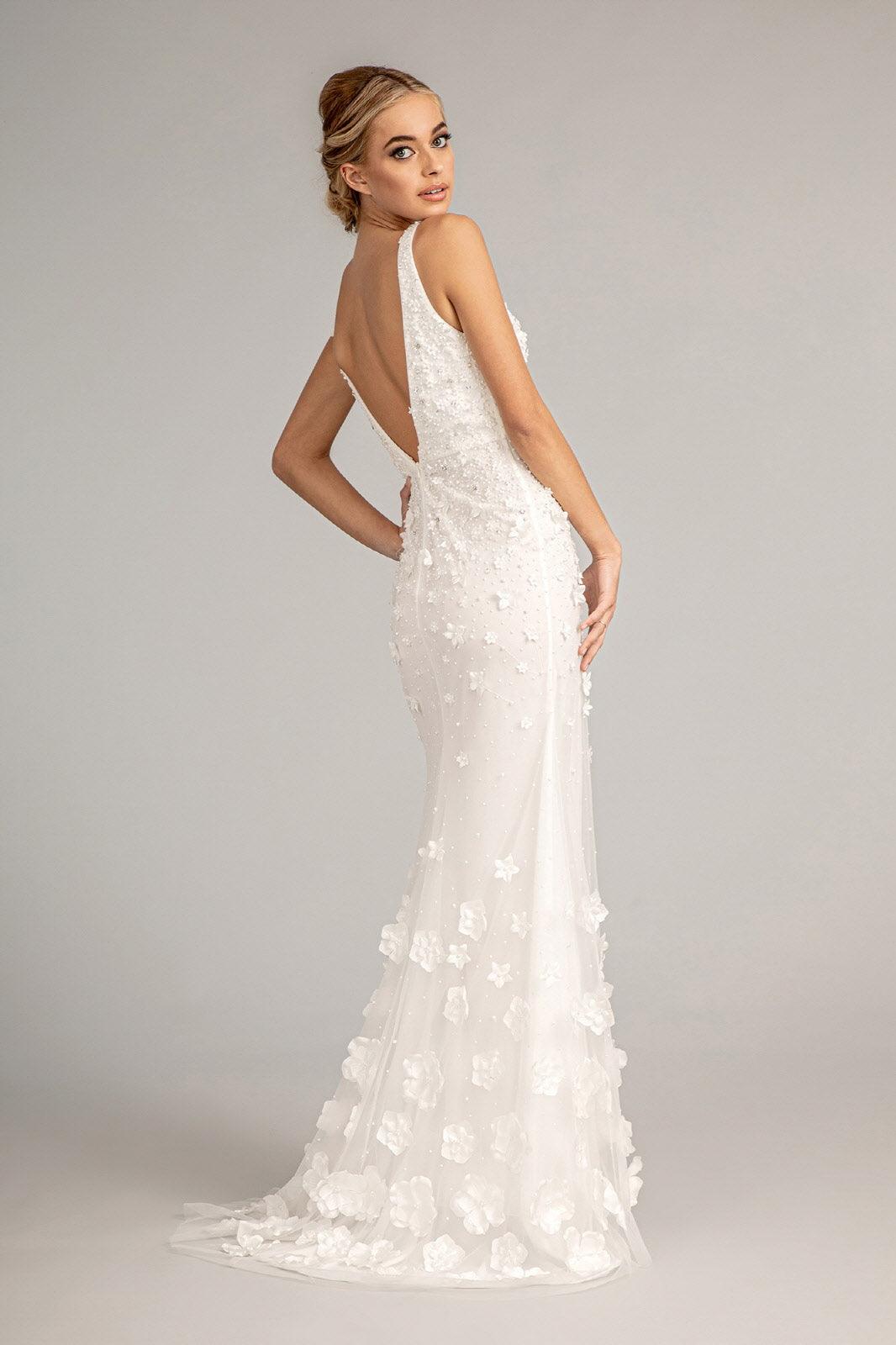 Prom Long Sleeveless Formal Mesh Mermaid Gown - The Dress Outlet