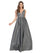 Prom Long Sleeveless Formal Metallic Ball Gown - The Dress Outlet