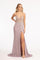 Prom Long Spaghetti Strap Sequins Formal Dress Rose Gold