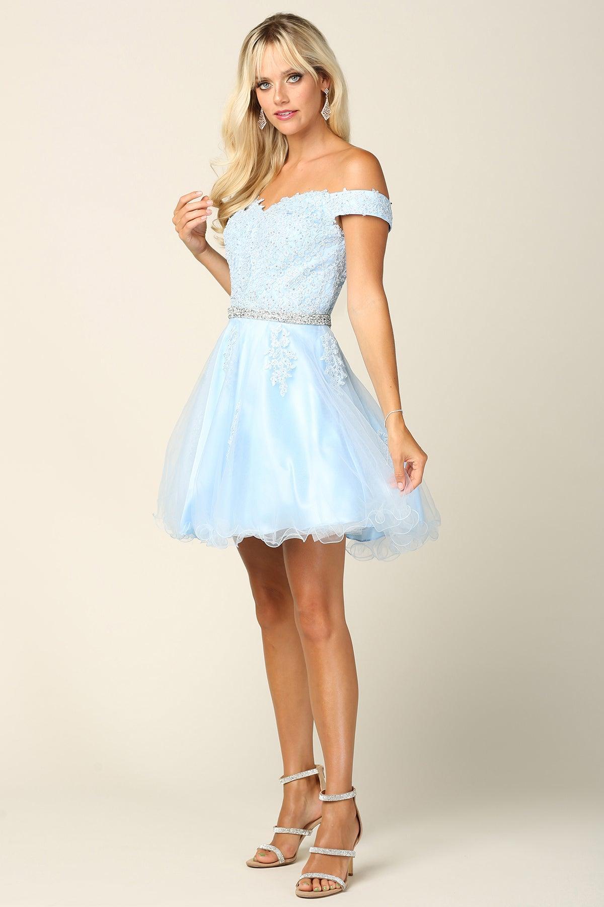 Prom Short Plus Size Off Shoulder Lace Cocktail Party Dress Sale - The Dress Outlet