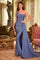 Prom Dresses Long Fitted Formal Evening Gown Smoky Blue