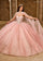 Long Glitter Ball Gown Cape Only Blush