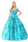 Quinceanera Long Floral Off-Shoulder Gown - The Dress Outlet