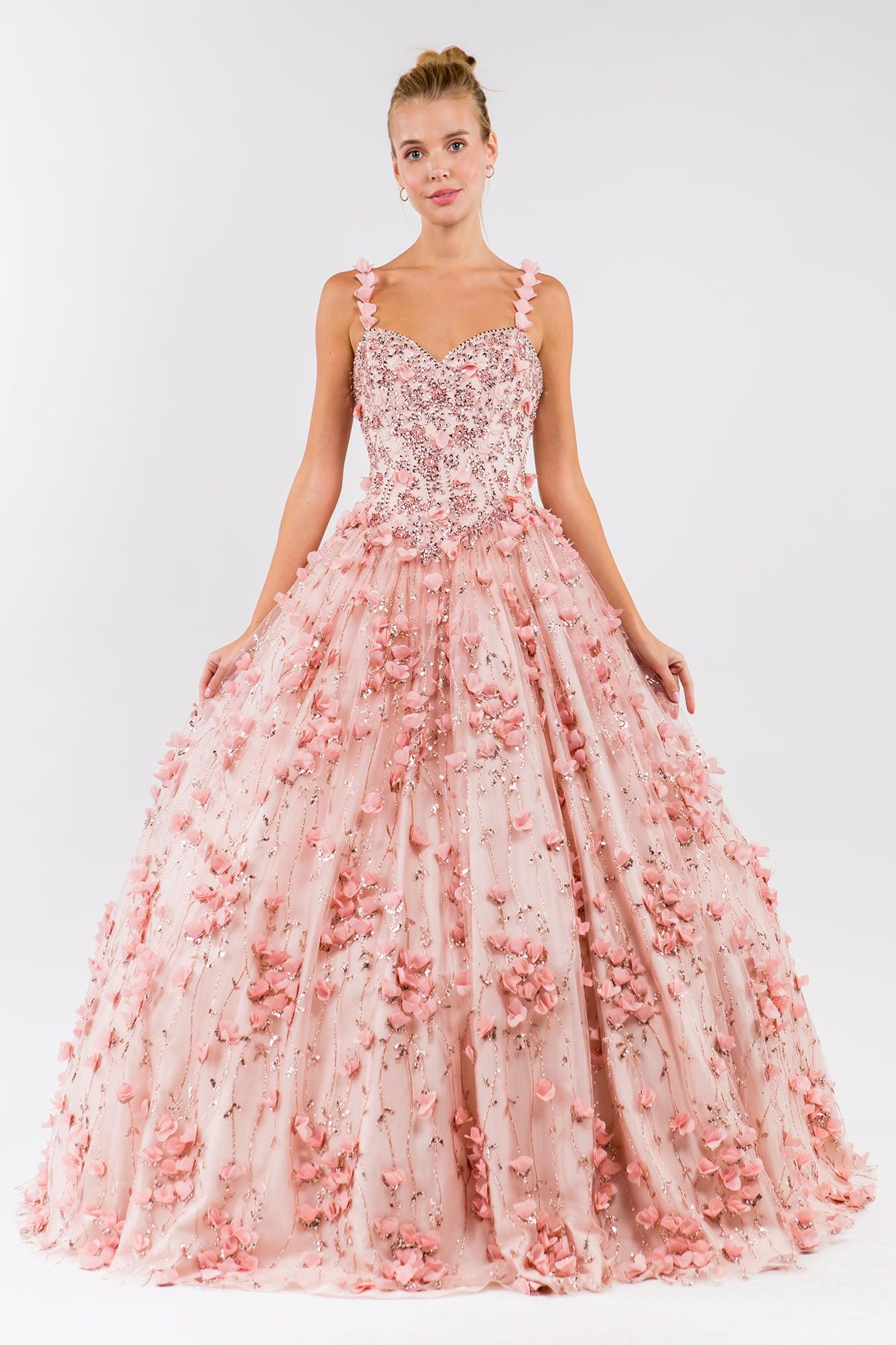 Quinceanera Sweet 16 Long Sleeveless Gown - The Dress Outlet