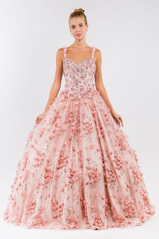 Quinceanera Sweet 16 Long Sleeveless Gown - The Dress Outlet