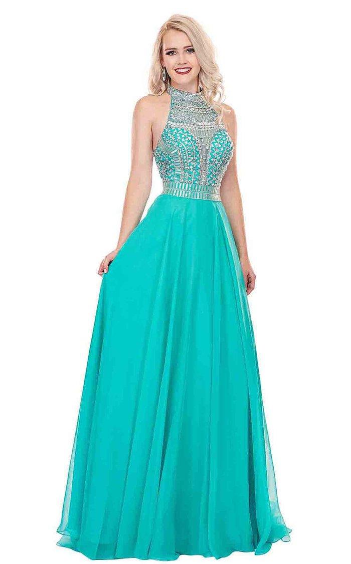 Rachel Allan Prom Long Formal Chiffon Dress 6568 - The Dress Outlet