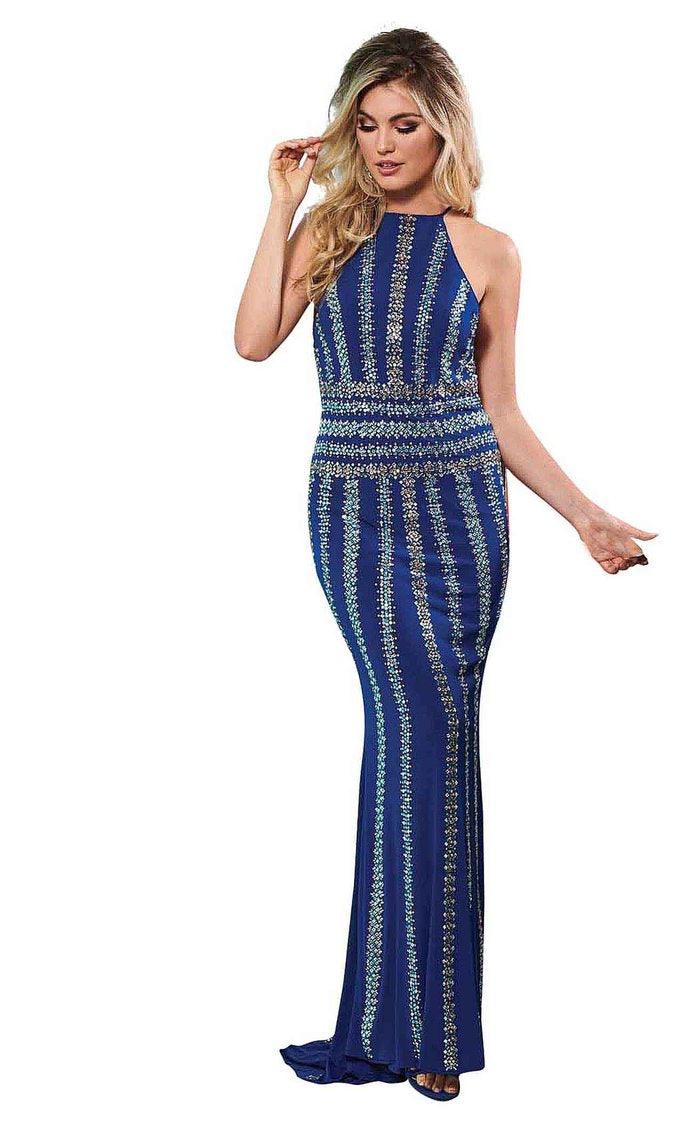 Rachel Allan Prom Long Halter Formal Dress 6575 - The Dress Outlet