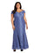 R&M Richards Plus Size Long Formal Lace Gown Periwinkle