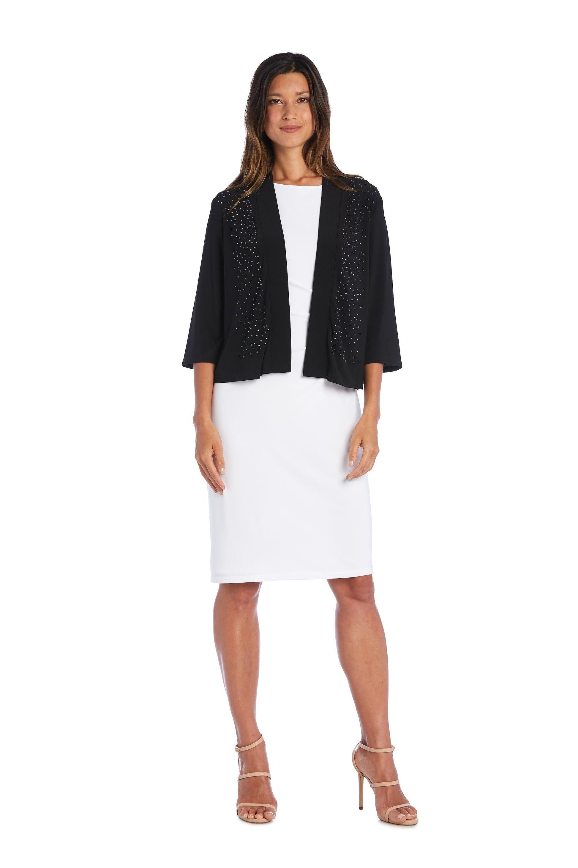 R&M Richards Formal 3/4 Sleeve Beaded Jacket 075600 - The Dress Outlet