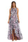 R&M Richards High Low Floral Halter Dress 9392 - The Dress Outlet