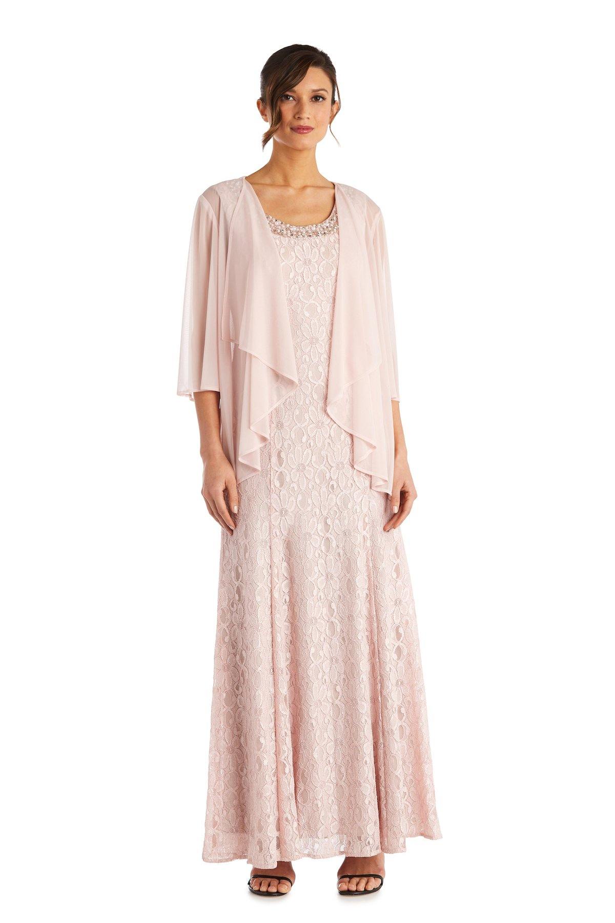 R&M Richards Long Formal Beaded Petite Dress 2382P - The Dress Outlet