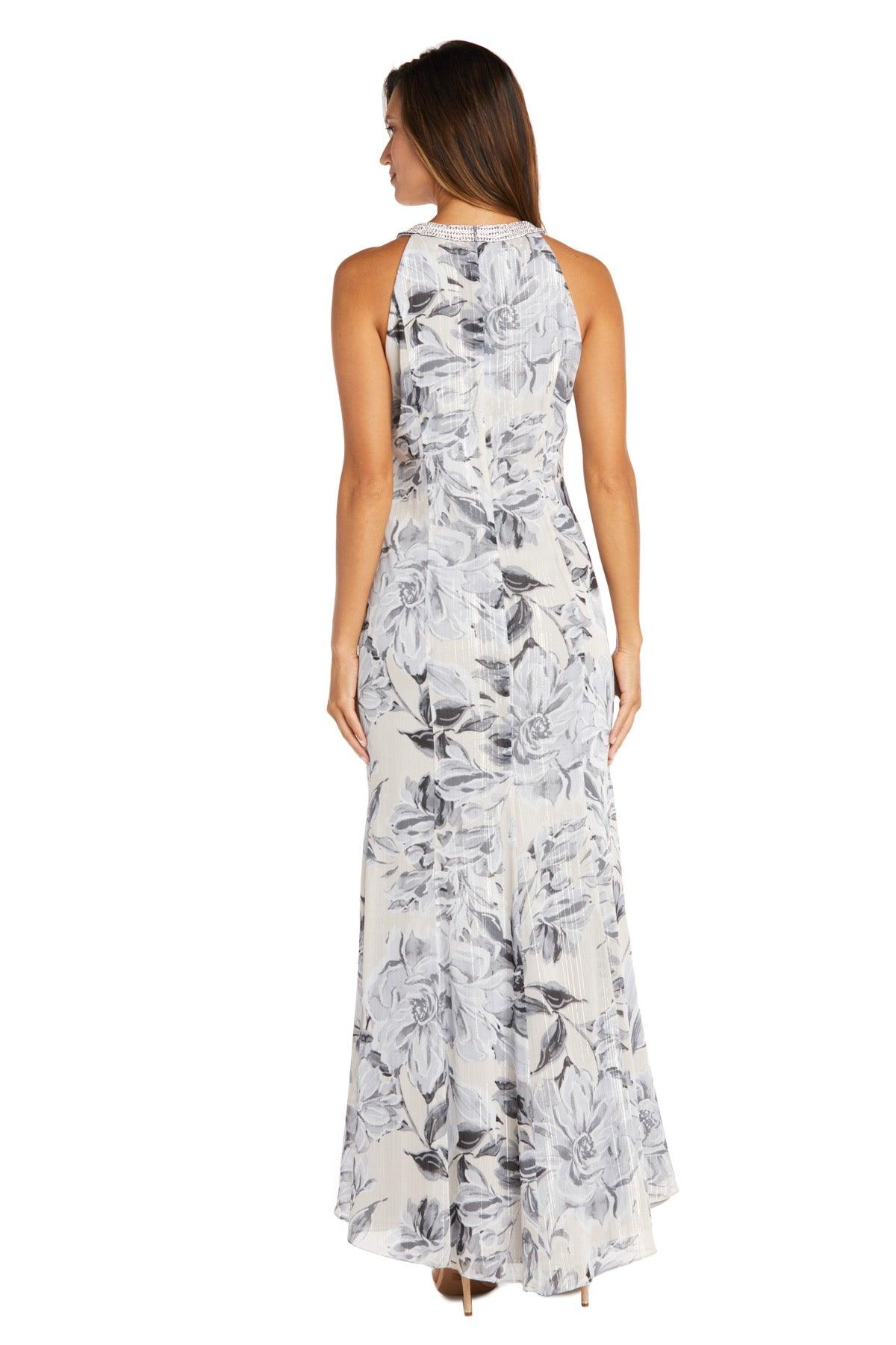 R&M Richards Long Formal Petite Chiffon Dress 9305P - The Dress Outlet