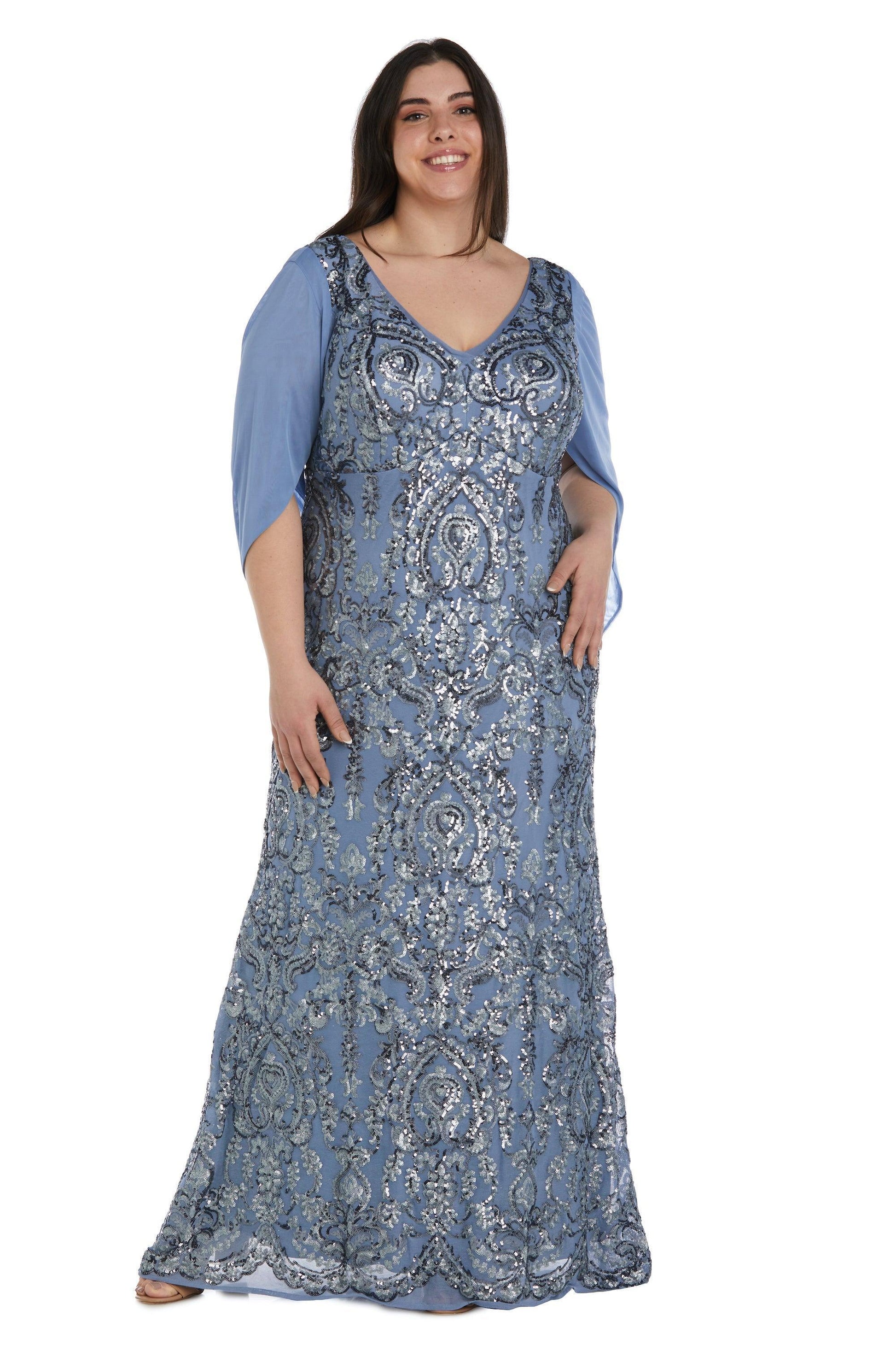 R&M Richards Long Plus Size Formal Dress 5909W - The Dress Outlet