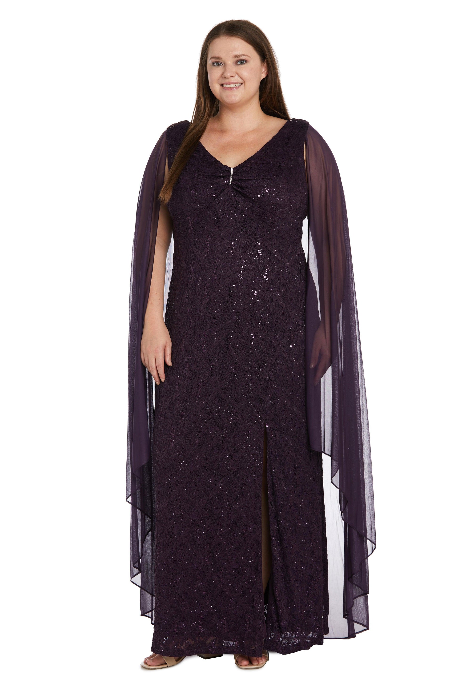 R&M Richards Long Plus Size Formal Dress 9663W - The Dress Outlet