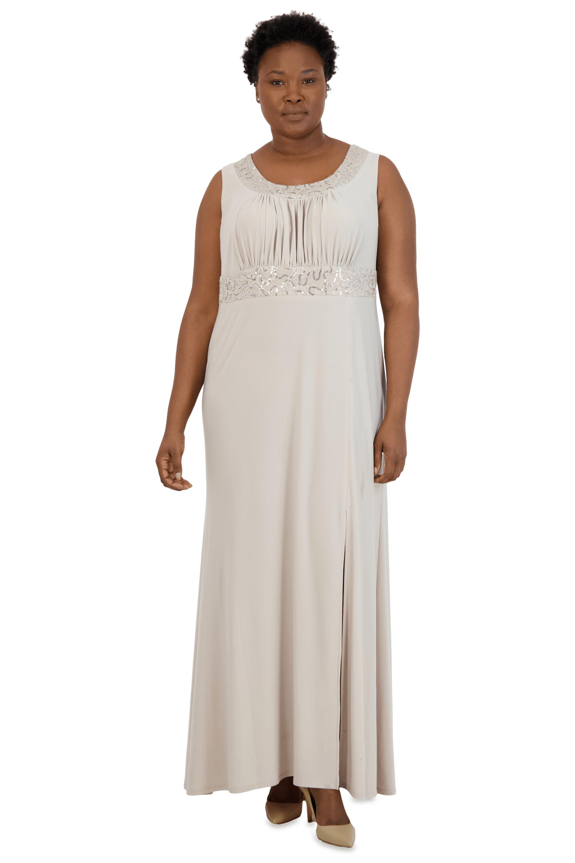 R&M Richards Long Plus Size Formal Jacket Gown 3785W - The Dress Outlet