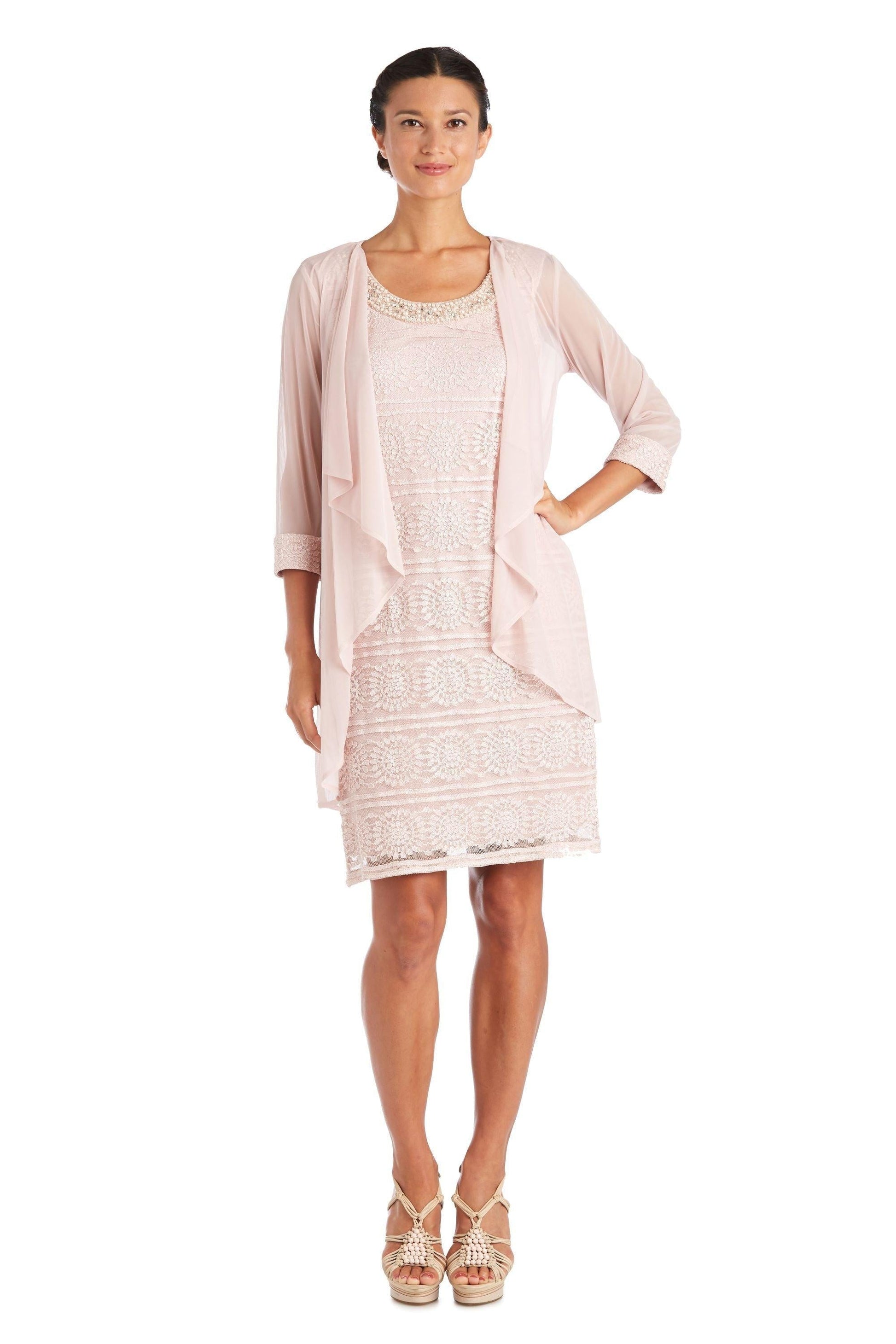 R&M Richards Mother of the Bride Short Dress 5558P - The Dress Outlet