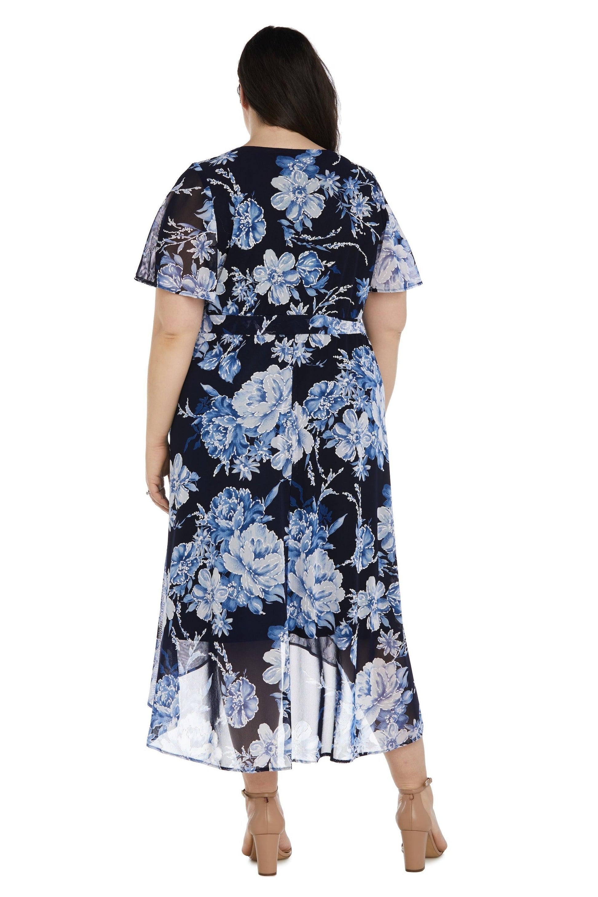 R&M Richards Plus Size Print High Low Dress Sale 9410W - The Dress Outlet