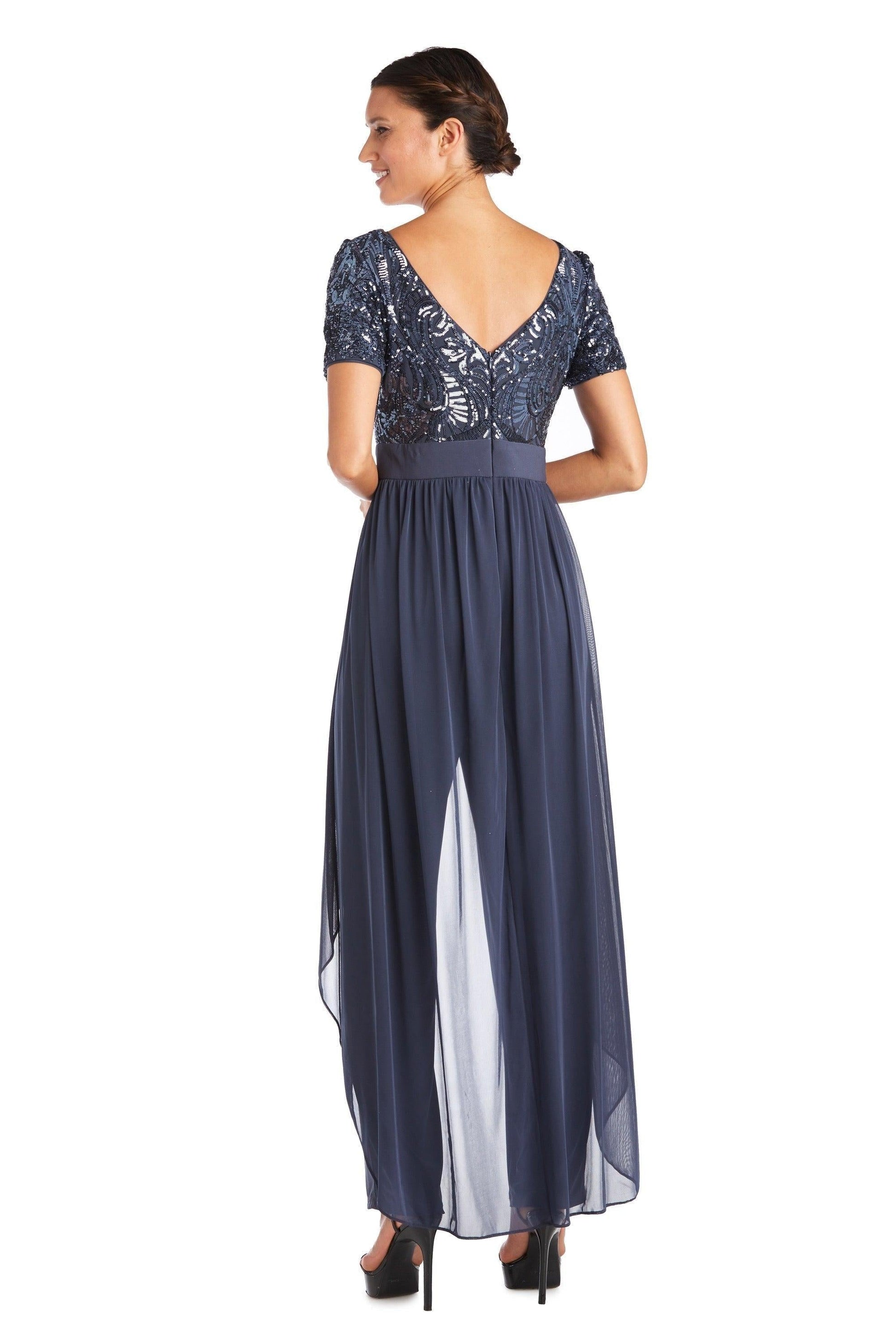 R&M Richards Sequins Formal Petite Jumpsuit Sale 7632P - The Dress Outlet