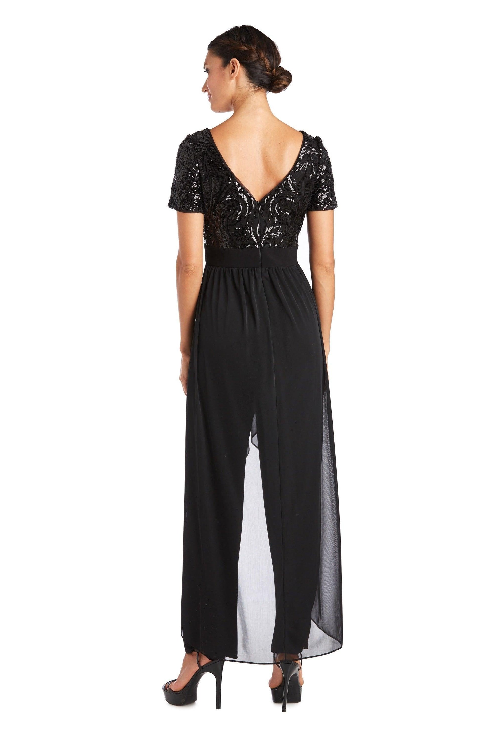 R&M Richards Sequins Formal Petite Jumpsuit Sale 7632P - The Dress Outlet