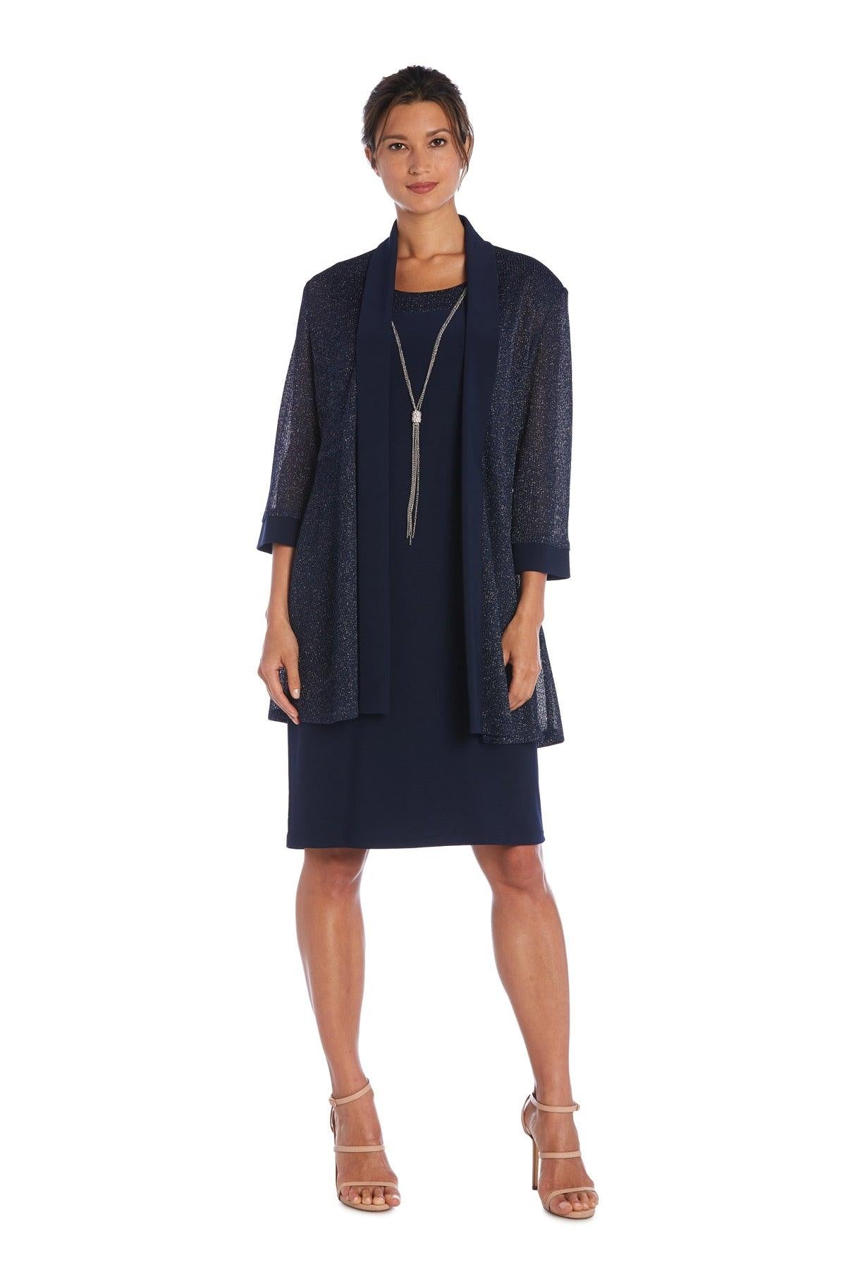 R&M Richards Short 2 Piece Metallic Jacket Dress Sale - The Dress Outlet