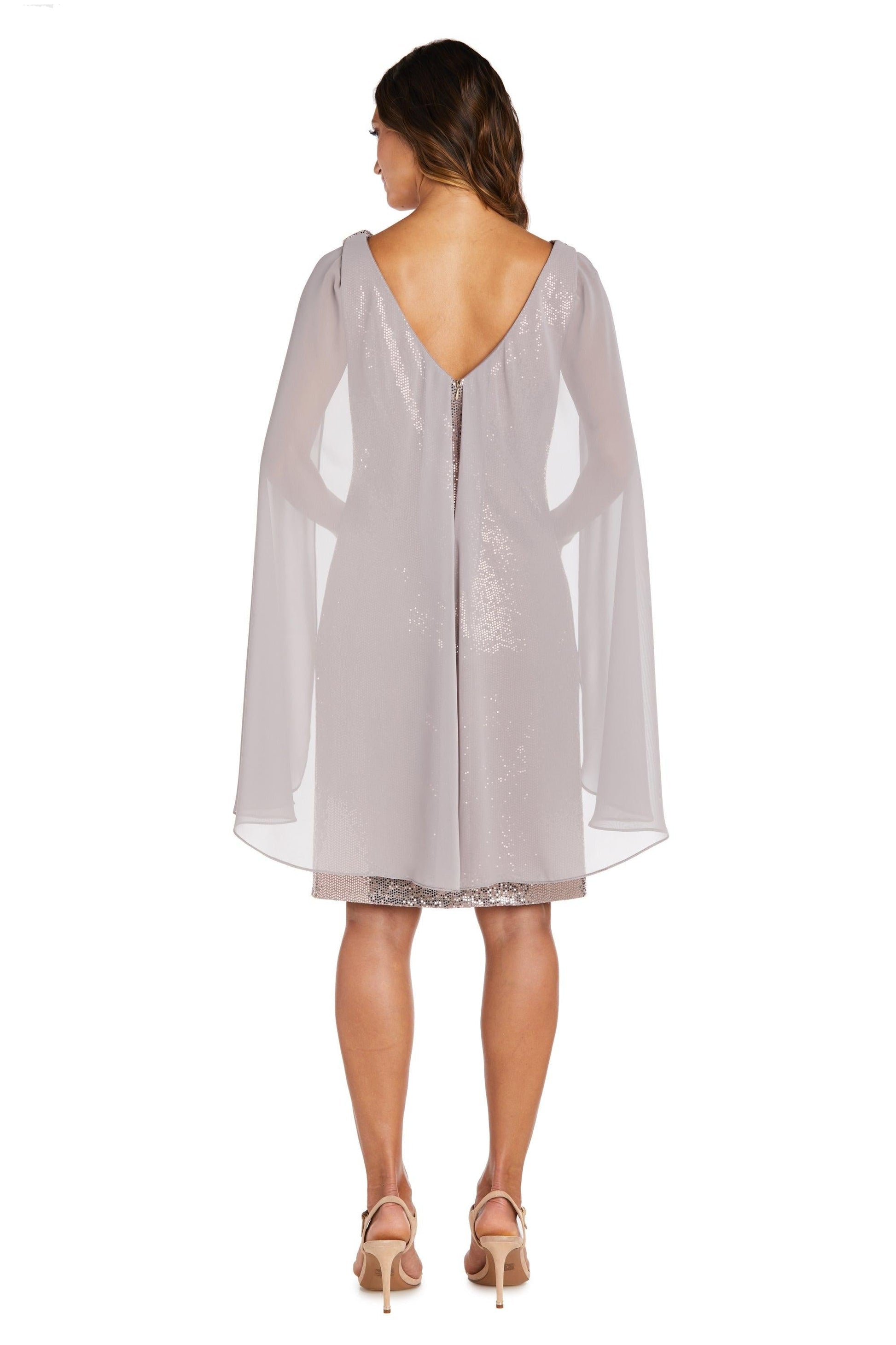 R&M Richards Short Capelet Cocktail Dress 7670 - The Dress Outlet