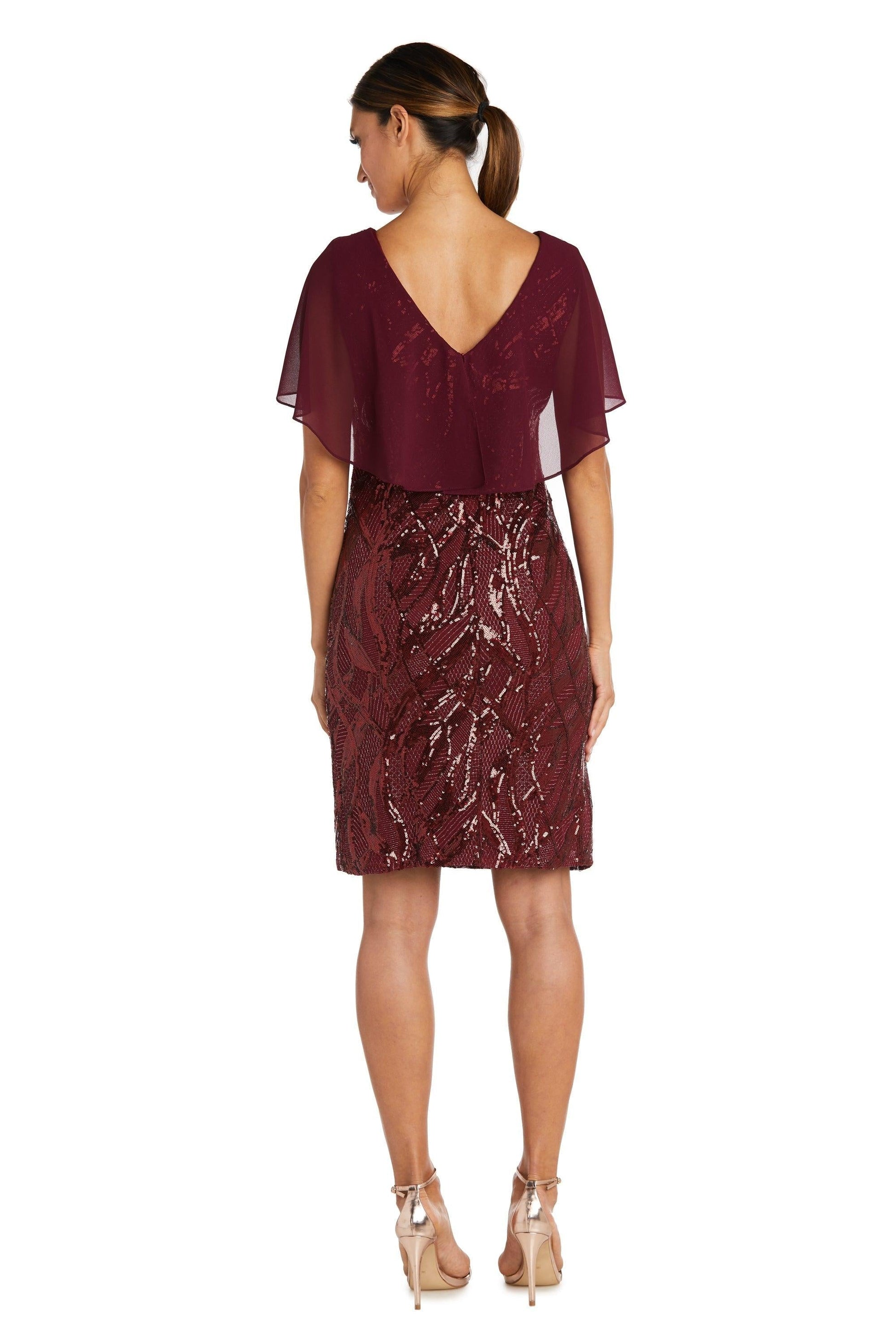 R&M Richards Short Cocktail Capelet Dress 7531 - The Dress Outlet