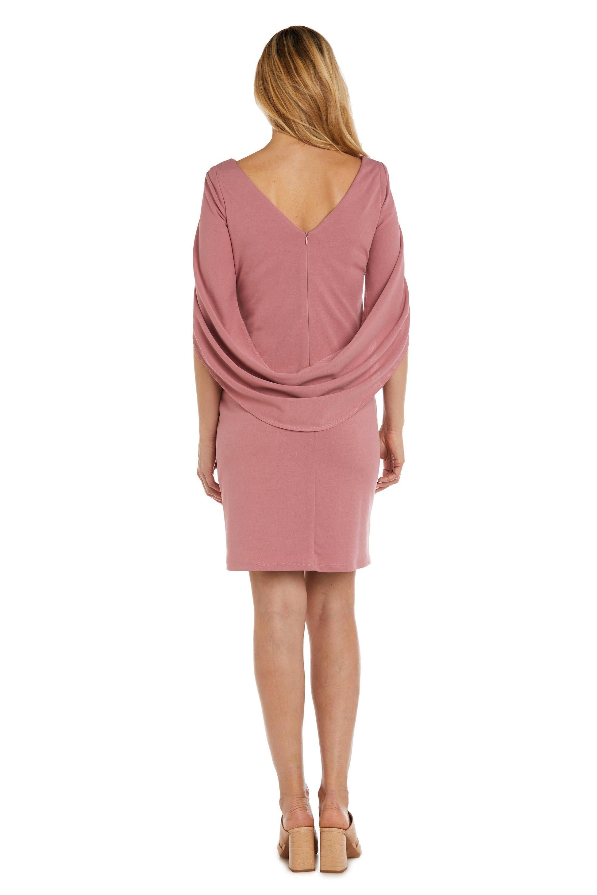 R&M Richards Short Cocktail Draped Back Dress 9471 - The Dress Outlet