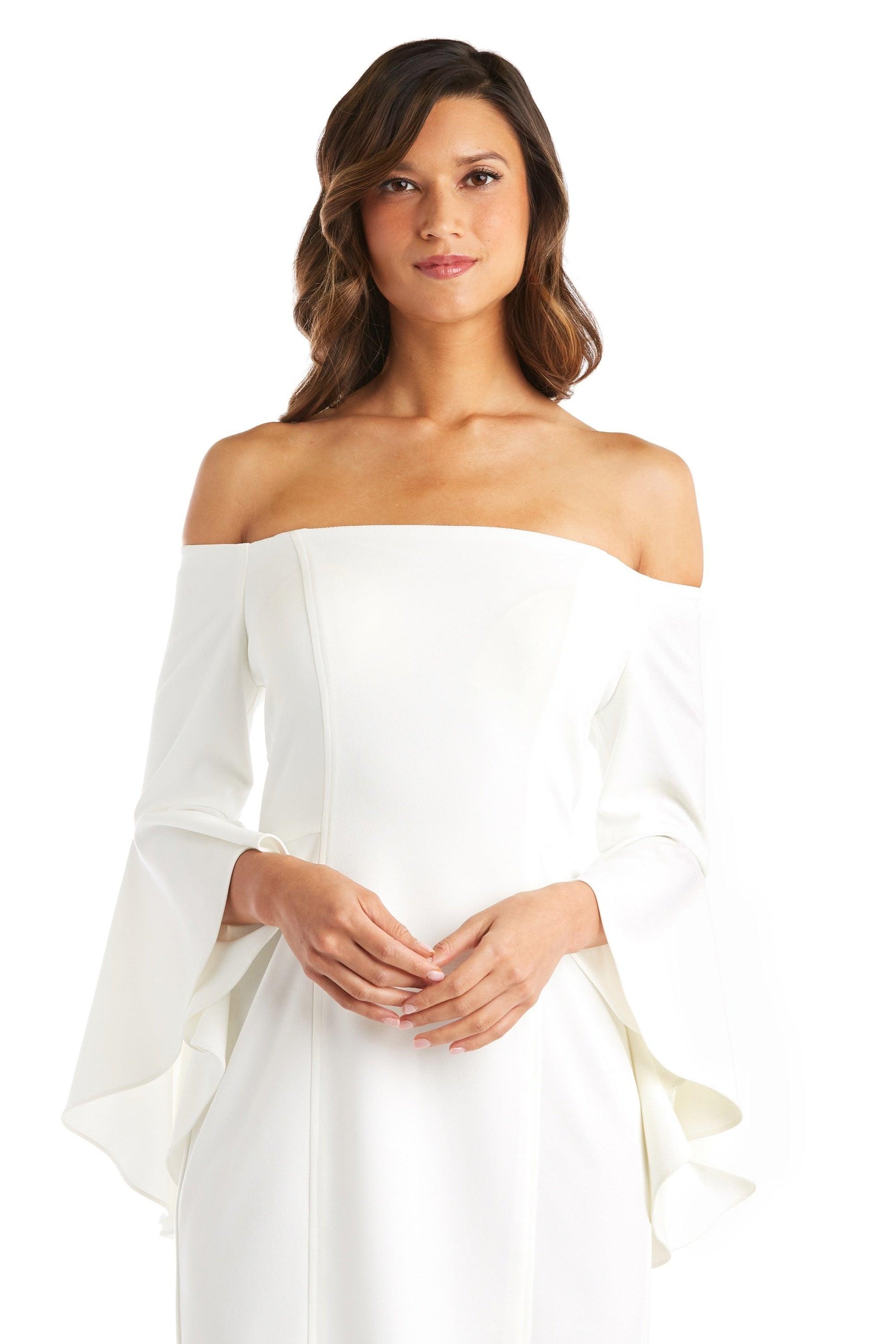 R&M Richards Short Cocktail Off Shoulder Dress 2262 - The Dress Outlet