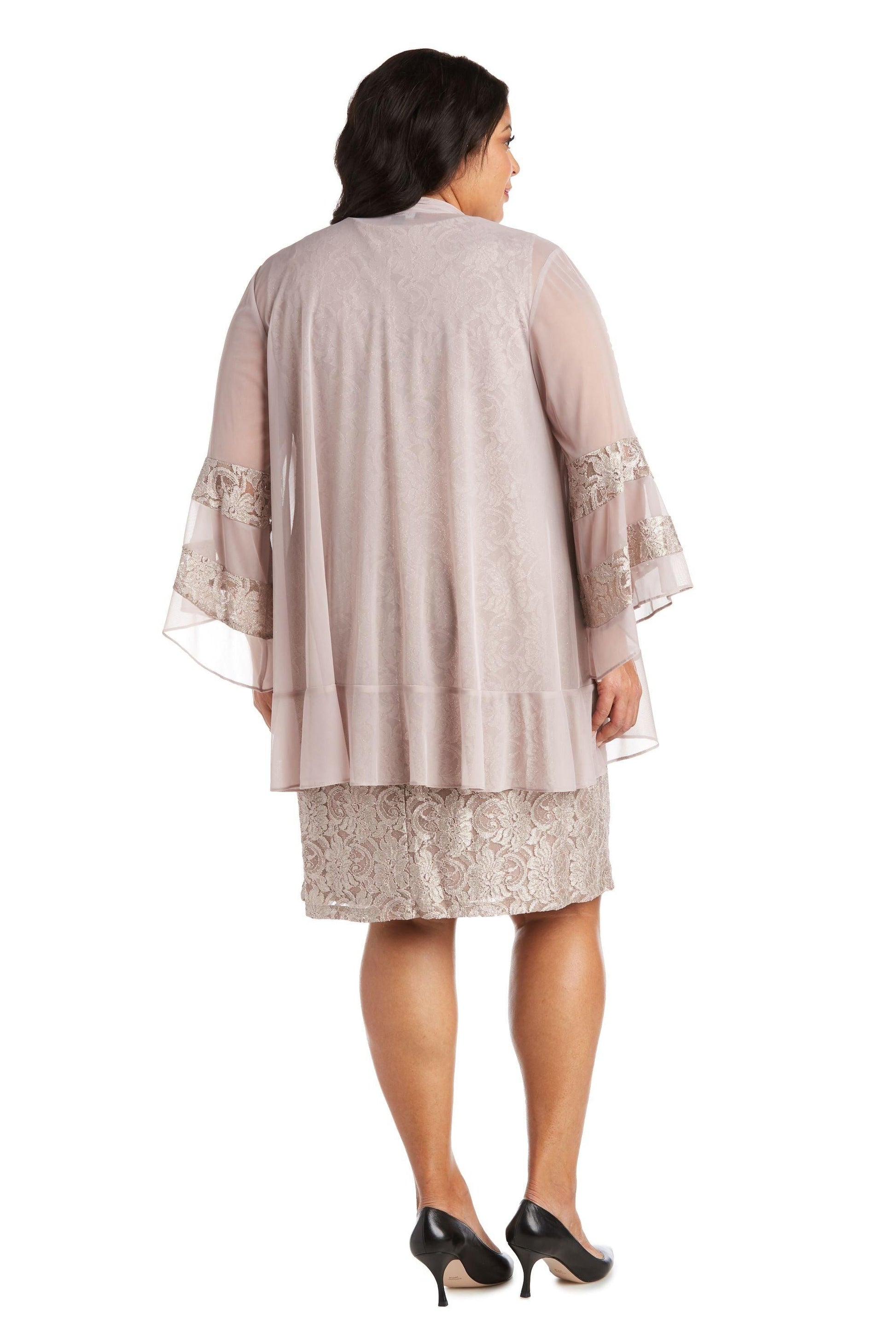 R&M Richards Short Plus Size Mother of the Bride Dress 2421W - The Dress Outlet