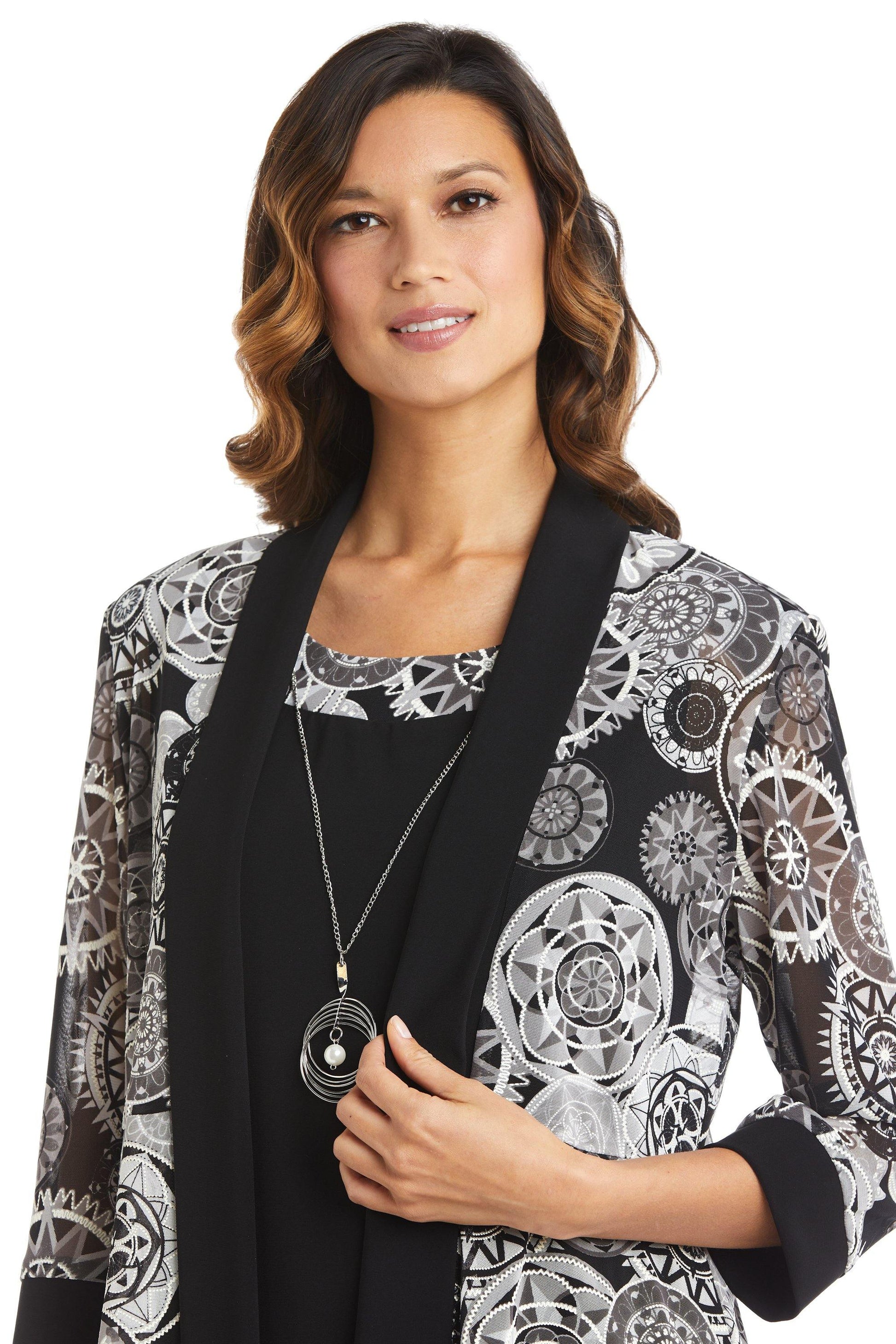 R&M Richards Short Print Jacket Petite 7823P - The Dress Outlet