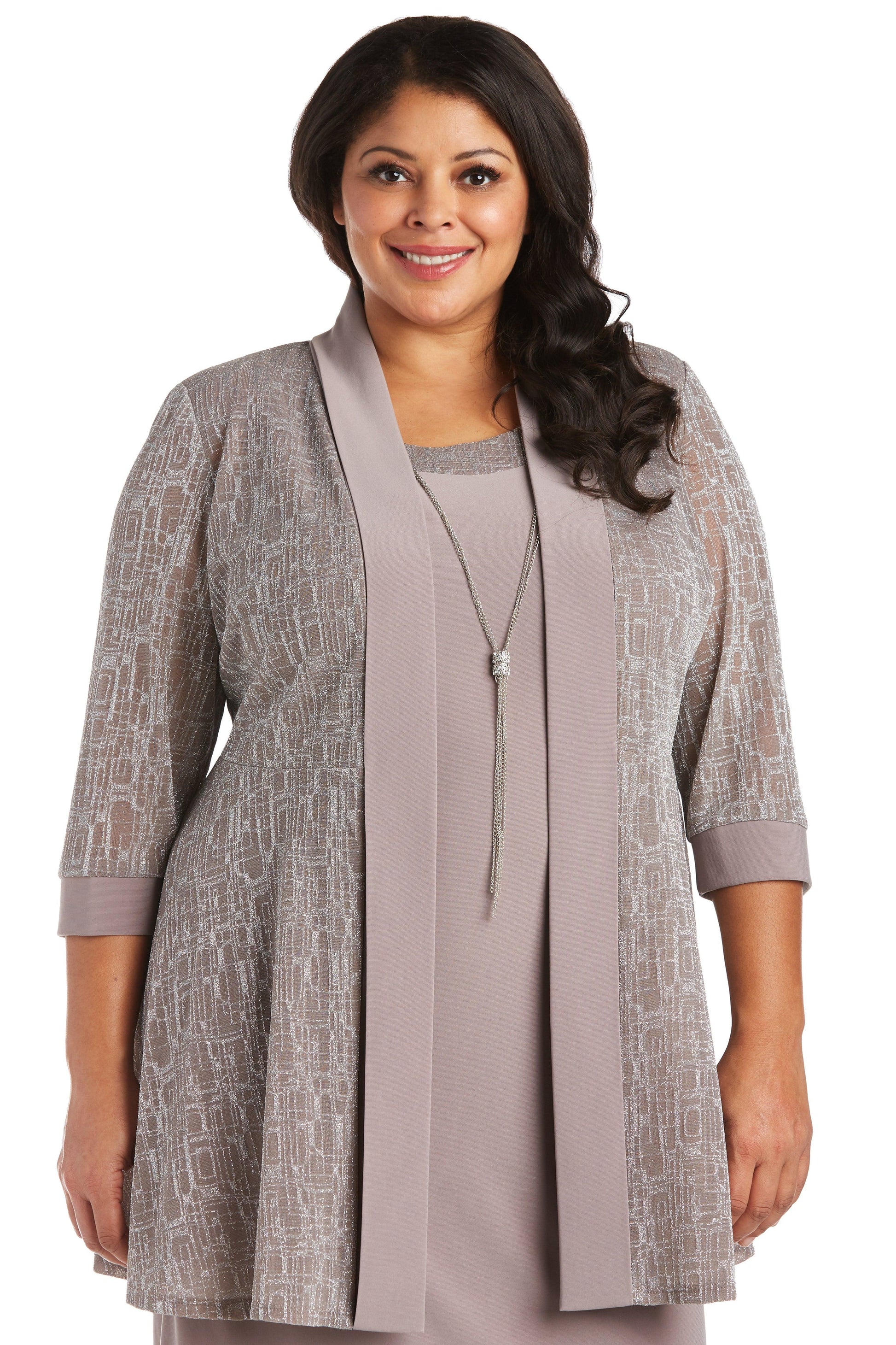 Mother of the Bride Dresses Short Two Piece Jacket Dress Champagne