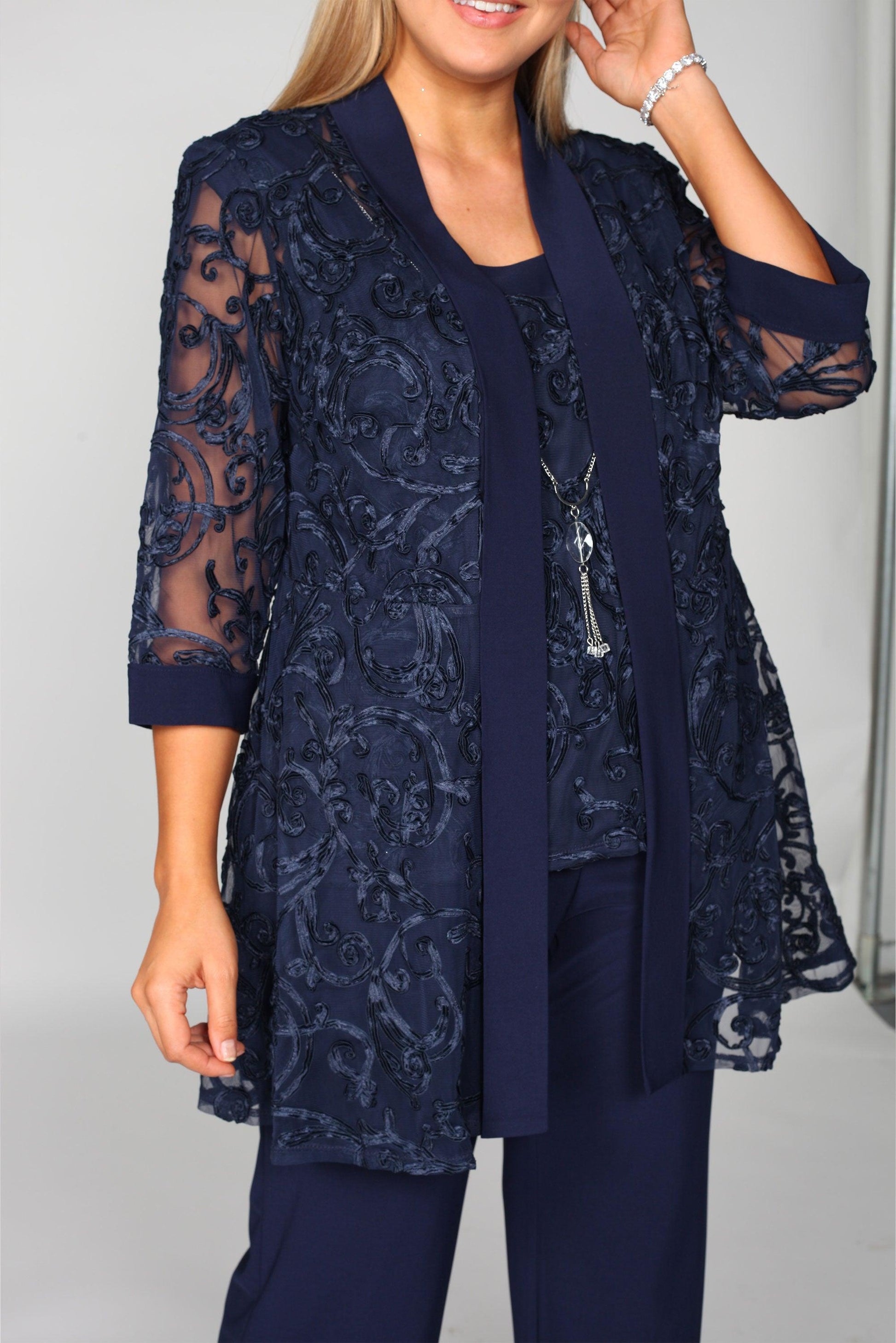 R&M Richards Two Piece Formal Jacket Pant Suit 5012 - The Dress Outlet