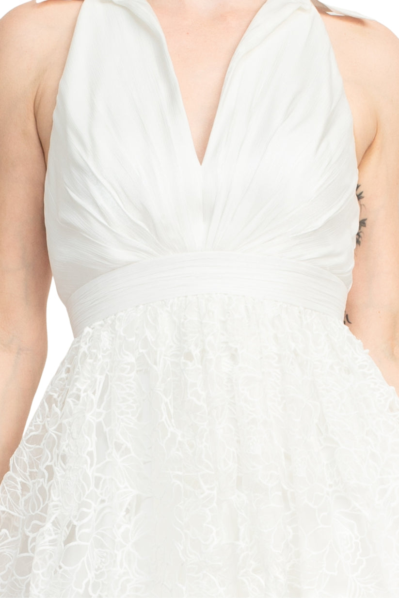 Formal Dresses Long Formal A Line Lace Midi Dress White