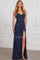 Prom Dresses Prom Long Sequin Formal Beaded Evening Dress Navy