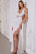 Prom Dresses Beaded Long Formal Fitted Sequined Prom Dress Ivory Silver