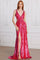 Prom Dresses Prom Fitted Long Formal Striped Sequin Evening Dress Red Rose