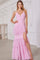 Prom Dresses Prom Long Beaded Lace Applique Ruffle Formal Dress Soft Pink