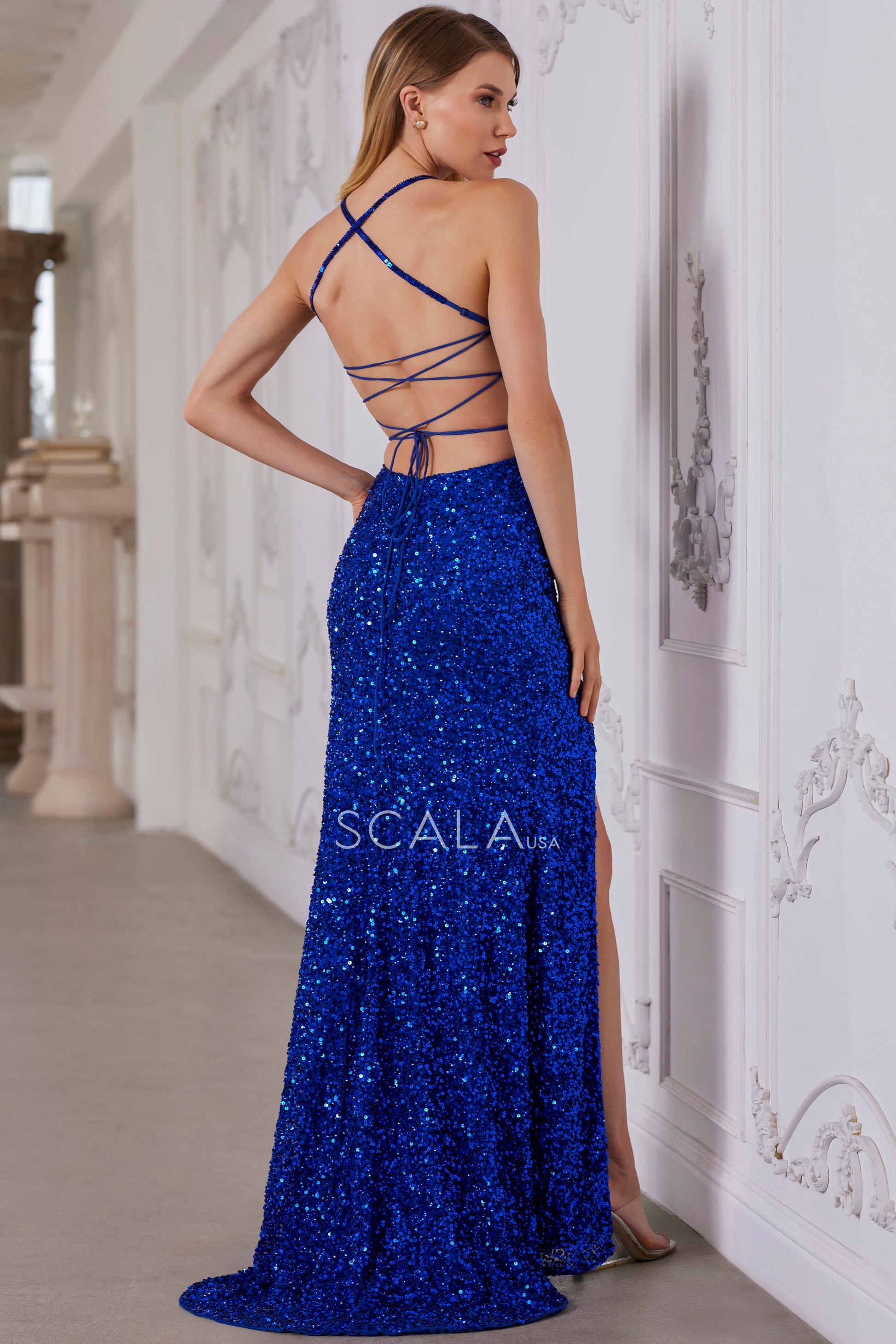 Prom Dresses Prom Long Fitted Corset Formal Slit Dress Royal