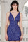 Cocktail Dresses Fitted Short Sequin Homecoming Cocktail Dress Grape