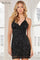 Cocktail Dresses Fitted Short Beaded Sequin Cocktail Dress Black