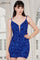 Cocktail Dresses Homecoming Short Fitted Sequin Corset Cocktail Dress Royal