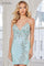 Cocktail Dresses Homecoming Short Sequin Fitted Cocktail Dress Sky Blue