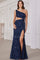 Prom Dresses Prom Sequin Fitted Long Formal Slit Dress Navy