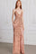 Prom Dresses Prom Long Beaded Floral Sequin Formal Dress Peach